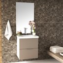 Ver imagem 2 de Armário Balcão Gabinete Para Banheiro 60cm Com 03 Gavetas Pietra B06 Gianduia Brilho - Lyam Decor