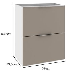 Armário Balcão Gabinete Para Banheiro 60cm Com 03 Gavetas Pietra B06 Gianduia Brilho - Lyam Decor - 4