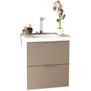 Ver imagem 1 de Armário Balcão Gabinete Para Banheiro 60cm Com 03 Gavetas Pietra B06 Gianduia Brilho - Lyam Decor