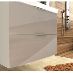 Armário Balcão Gabinete Para Banheiro 60cm Com 03 Gavetas Pietra B06 Gianduia Brilho - Lyam Decor - 8