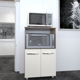 Balcão Multiuso Armário Cozinha para Forno Elétrico e Microondas Organizador com 2 Portas Tayla Sava - 3