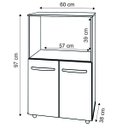 Ver imagem 6 de Balcão Multiuso Armário Cozinha para Forno Elétrico e Microondas Organizador com 2 Portas Tayla Sava