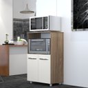 Ver imagem 2 de Balcão Multiuso Armário Cozinha para Forno Elétrico e Microondas Organizador com 2 Portas Tayla Sava