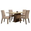Ver imagem 2 de Conjunto Sala de Jantar Madesa Flavia Mesa Tampo de Madeira com 4 Cadeiras - Rustic/crema/imperial
