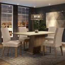 Ver imagem 1 de Conjunto Sala de Jantar Madesa Flavia Mesa Tampo de Madeira com 4 Cadeiras - Rustic/crema/imperial