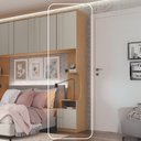Ver imagem 7 de Mesa de Cabeceira Modulada Reto 1 Porta 2 Gavetas Elegance Cinza
