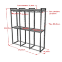 Ver imagem 2 de Conjunto Estante com Prateleira de Cremalheira Central com 6 Cabideiros Comac - Branco/preto