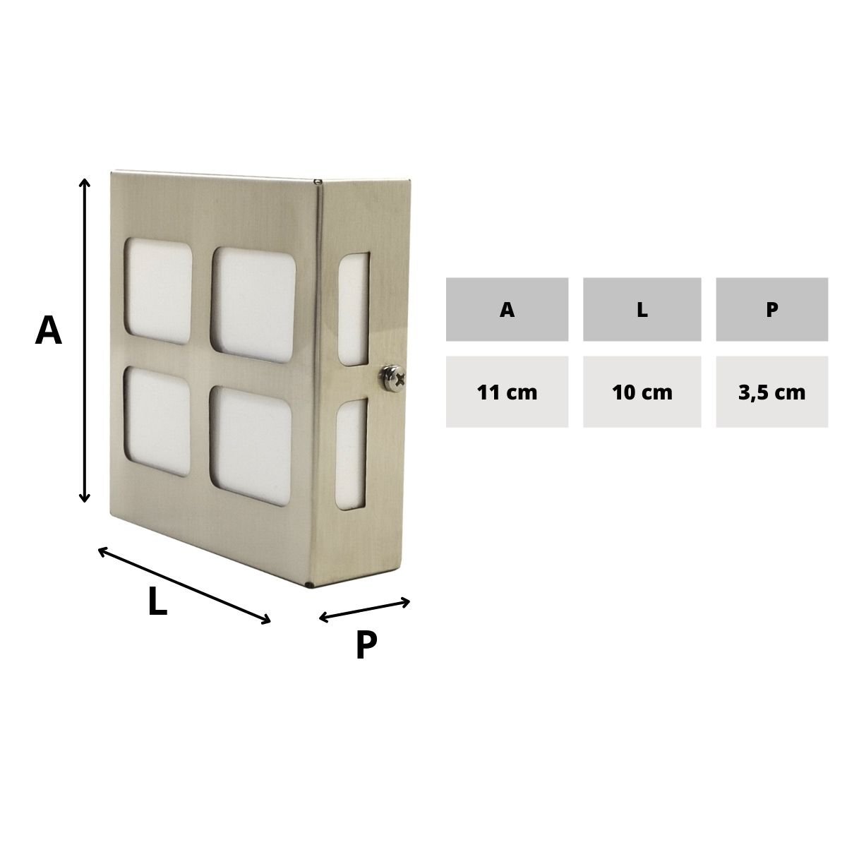 Luminária Arandela Quadrante Slim Inox Escovado Externo/Interno COM LED BQ HALUZ - 4