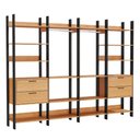 Ver imagem 2 de Guarda Roupa Closet com Prateleiras Dalla Costa 100% Mdf Cor:freijó com Preto Fosco