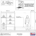 Ver imagem 4 de Conjunto Roupeiro Guarda Roupa de Solteiro Off White com Cama Cabeceira com Baú Av