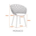 Ver imagem 2 de Conjunto 2 Cadeiras Minimalistas Base em Aço Monaco Fratini