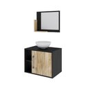 Ver imagem 2 de Conjunto Balcão C-cuba R30 e Espelheira Soft 600 Preto Ônix C-branco Chess Preto Ônix C-carvalho