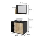 Ver imagem 5 de Conjunto Balcão C-cuba R30 e Espelheira Soft 600 Preto Ônix C-branco Chess Preto Ônix C-carvalho