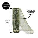 Ver imagem 3 de Kit 2 Telas Decorativa Fita Natal Malha Tule Verde Fio Branco 26cm x 5 Metros – Magizi