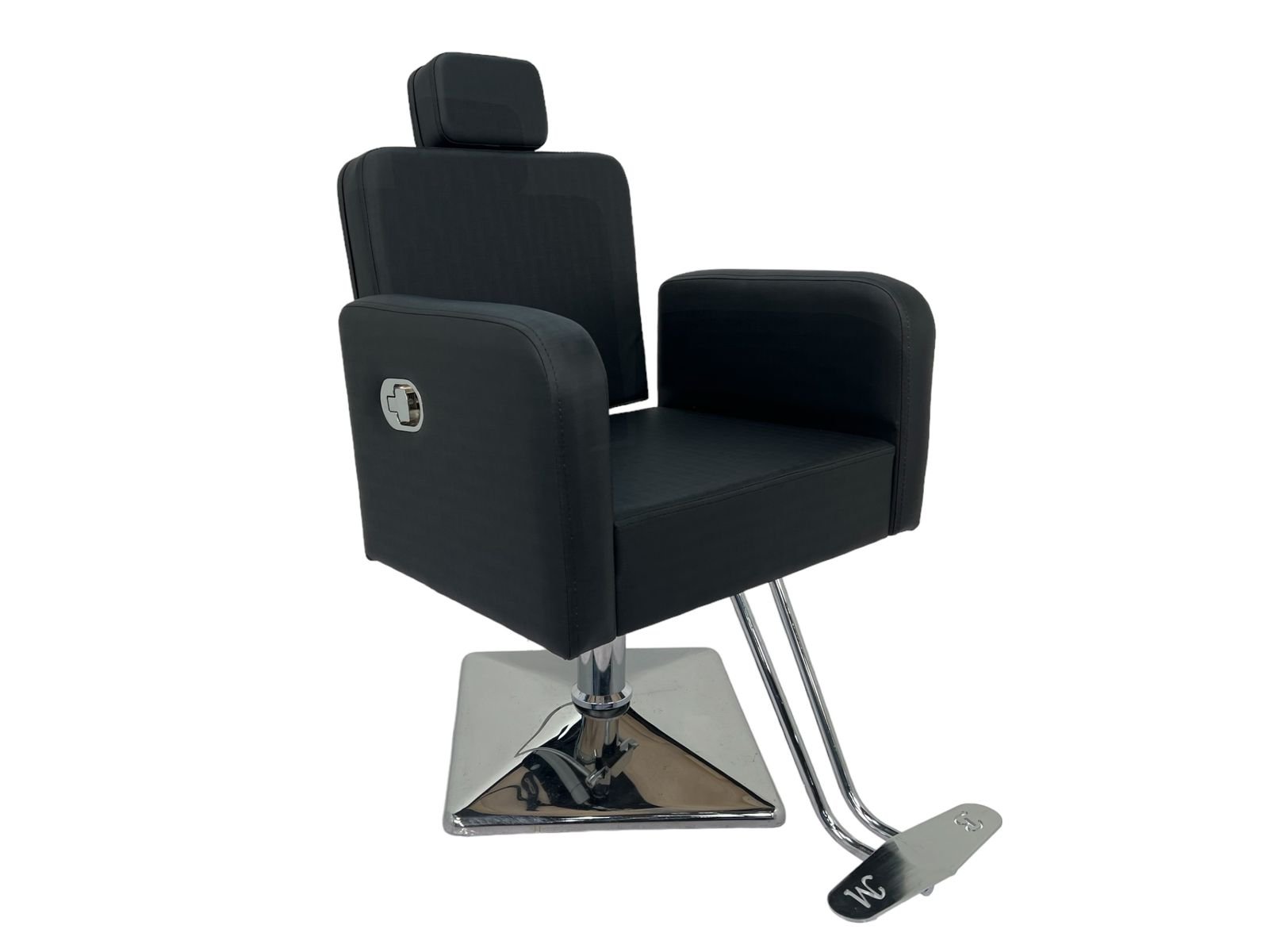 Poltrona Burguês Base Quadrada Preta Acetinada