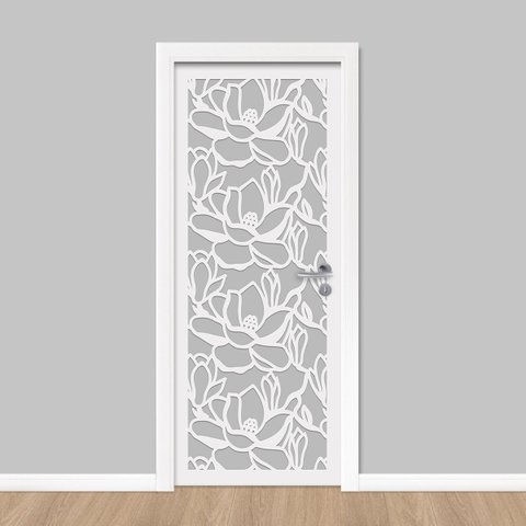 Adesivo de Porta - Relevo Floral 2 Dekalque 83x213