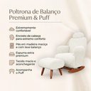 Ver imagem 3 de Poltrona Amamentação Super Confortável com Balanço Pés em Madeira Maciça com Puff Descanço