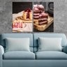 Conjunto de 2 Telas Decorativas em Tecido Canvas Bolo Confeitado Impressão UV HD-60x90 - 1