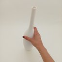 Ver imagem 3 de Vaso Decorativo Enfeite Casa Cerâmica 38x9x9cm Branco