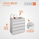 Ver imagem 7 de Cômoda 5 Gavetas com Organizador Tampo em Vidro Belize Branco - Rede Móveis