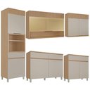 Ver imagem 3 de Cozinha Realeza Premium 5 Peças com Paneleiro 2 Portas e Nicho para Micro-Ondas Greige - Nesher