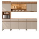 Ver imagem 2 de Cozinha Realeza Premium 5 Peças com Paneleiro 2 Portas e Nicho para Micro-Ondas Greige - Nesher
