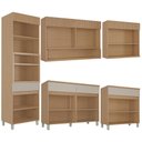 Ver imagem 4 de Cozinha Realeza Premium 5 Peças com Paneleiro 2 Portas e Nicho para Micro-Ondas Greige - Nesher