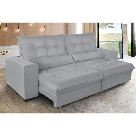 Sofá Retrátil e Reclinável 2,90m Suede Miami