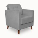 Ver imagem 4 de Poltrona Cadeira Angelina Decorativa Suede Cinza Claro