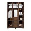 Ver imagem 3 de Guarda-roupa Solteiro Belém Madeira Maciça 7 Portas 3 Gavetas 4 Prateleiras com Espelho Imbuia Natur