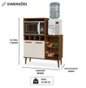 Ver imagem 2 de Armário Fruteira Nube Microondas Adega Bebedouro:Canela/Offwhite
