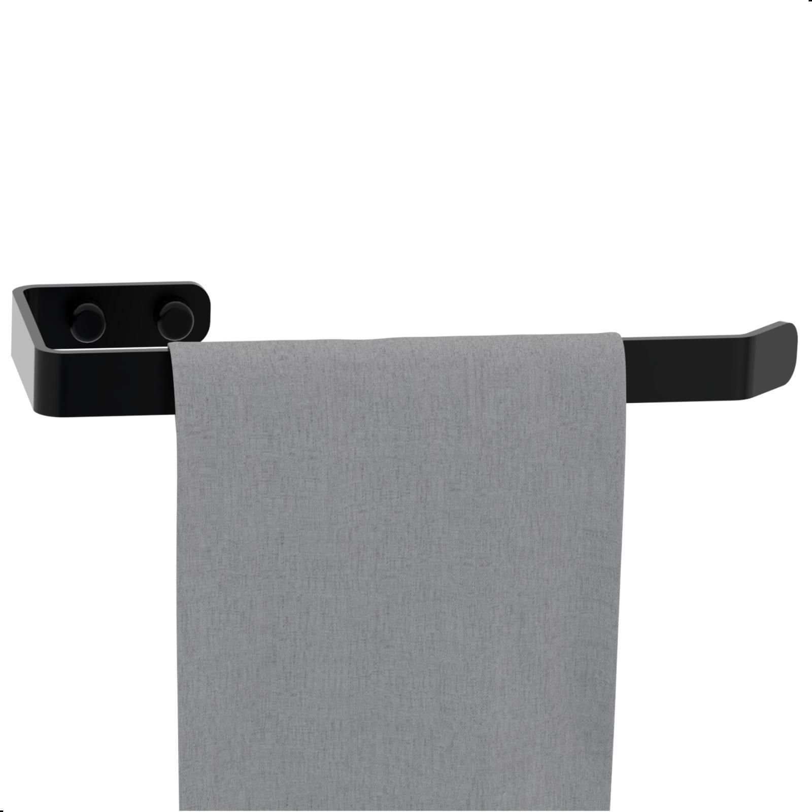 Porta Toalha de Rosto Dupla Fixação Parede Preto F.zmt - 2