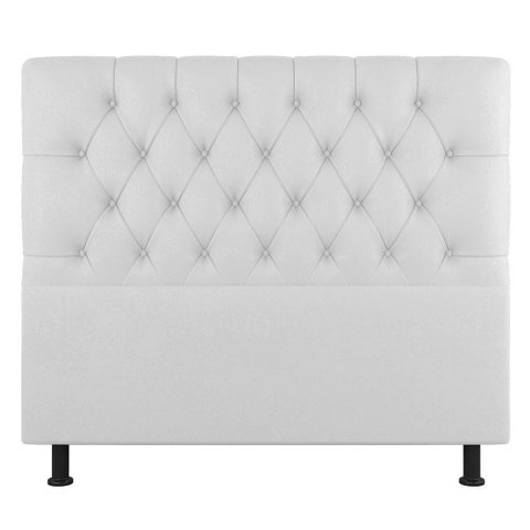 Cabeceira Cama Box Solteiro Nice 90cm Sintético Branco - Abmaza