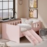 Cama Encanto Infantil Conforto com Escada e Escorregador Rosa - 1