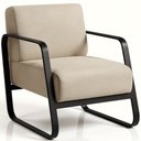 Ver imagem 7 de Poltrona Decorativa para Sala Living Base Industrial Preta Marathi K01 Veludo Bege - Lyam Decor