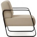 Ver mais imagens de Poltrona Decorativa para Sala Living Base Industrial Preta Marathi K01 Veludo Bege - Lyam Decor