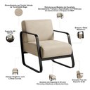 Ver imagem 3 de Poltrona Decorativa para Sala Living Base Industrial Preta Marathi K01 Veludo Bege - Lyam Decor
