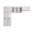 Ver imagem 1 de Cozinha Compacta Aço 3 Peças com Vidros Armários Aéreos e Paneleiro Multimóveis Cr20368 Branco