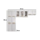 Ver imagem 2 de Cozinha Compacta Aço 3 Peças com Vidros Armários Aéreos e Paneleiro Multimóveis Cr20368 Branco