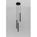 Ver imagem 2 de Luminária Teto Pendente Tubo Triplo Lavabo Ilha Preto Cobre