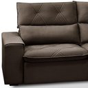 Ver imagem 6 de Sofá 3 Lugares Retrátil Reclinável Chaise Direito 258cm Bergen F04 Veludo Marrom Escuro - Lyam