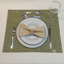 Ver imagem 3 de Kit Premium Mesa Posta Jogo Americano 6 Lugares Dupla Face Impermeável Verde Folhas com Guardanapos