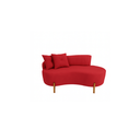 Ver imagem 2 de Kit Decorativo Sofá Curvo Orgânico + 01 Puff e Poltrona Luna Veludo Vermelho - Montanaris Decor