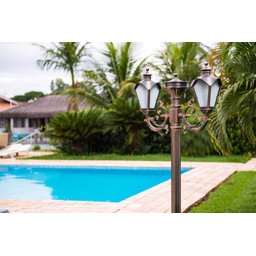 Poste Para Jardim Colonial Sinha Duplo Alumínio Cobre 1.84m 15001/2 - 2