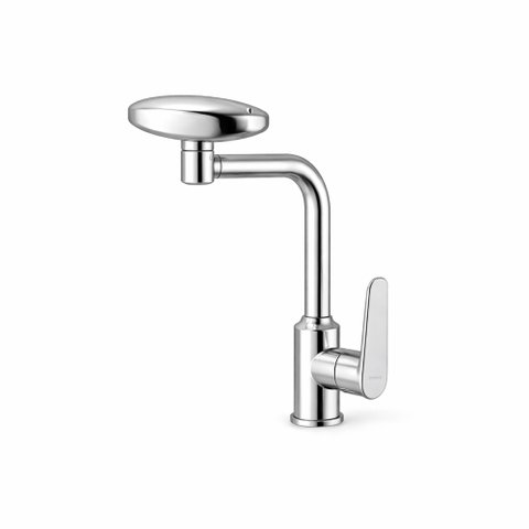 Torneira Misturador Monocomando de Bancada Rotação 360° Inox 304 Cromada Prata Brinovar