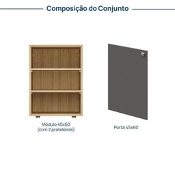 Armário Baixo Módulo 45x60 1 Porta Frame CabeCasa MadeiraMadeira - 3