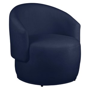 Poltrona Decorativa Heitor Sala Escritório e Recepção Suede Azul Marinho Eli Móveis e Decoração