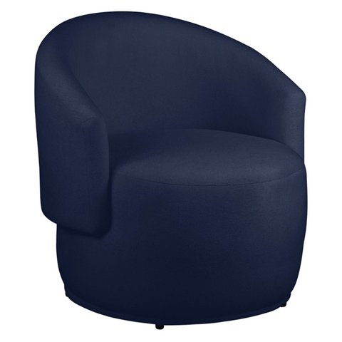 Poltrona Decorativa Heitor Sala Escritório e Recepção Suede Azul Marinho Eli Móveis e Decoração