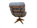 Ver imagem 4 de Poltrona e Puff de Couro Costela Wood - Light Blue - Mempra
