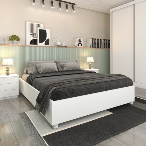 Cama Box Casal Queen - Mônaco-neve - Tcil Móveis